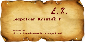 Leopolder Kristóf névjegykártya